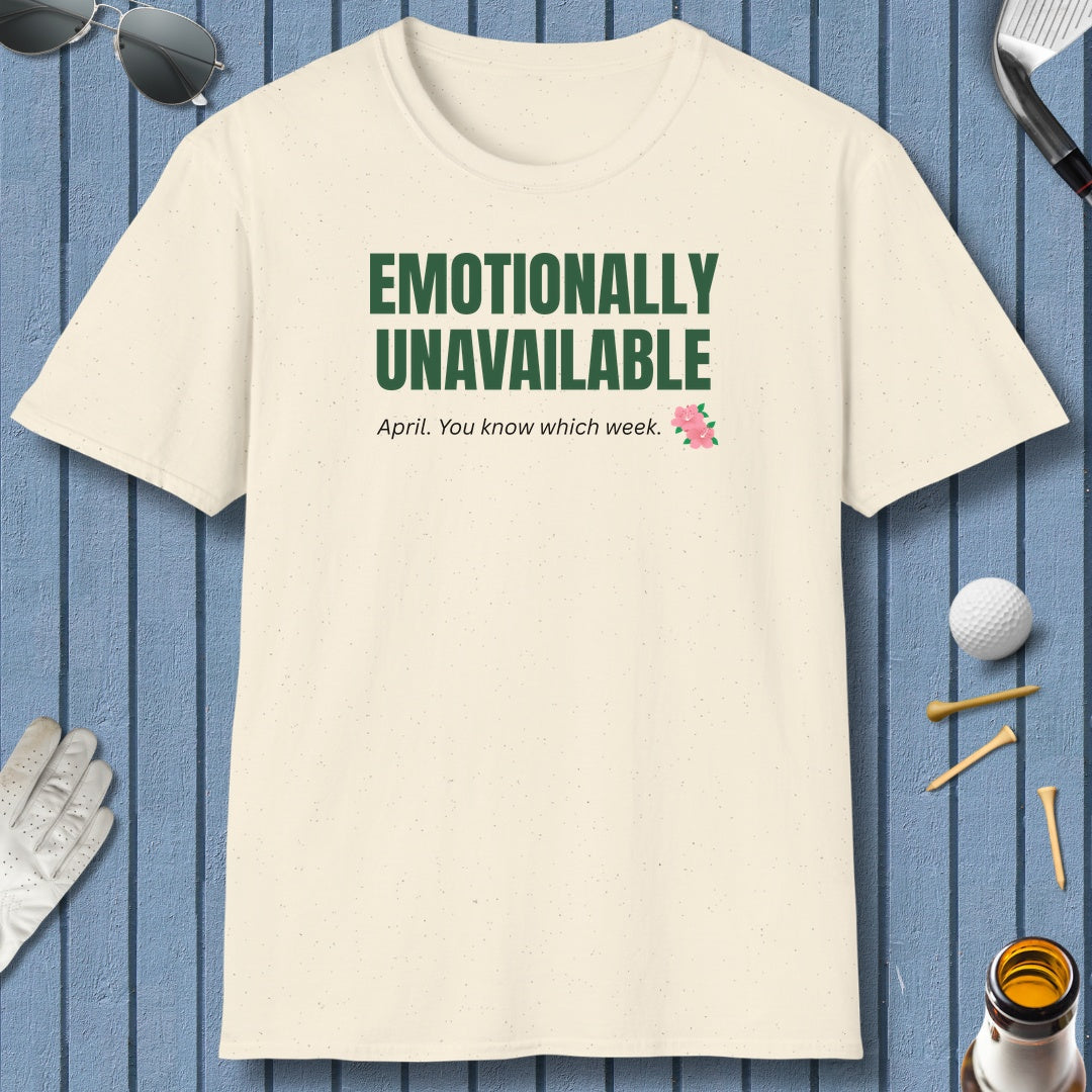 Emotionally Unavailable - Adult Golf T-Shirt in Natural