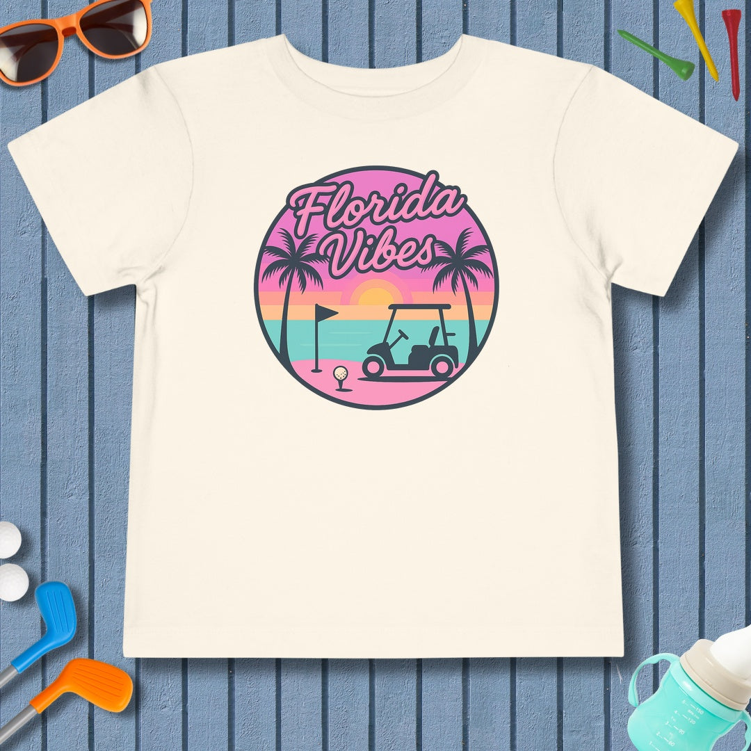 Golf Vibes - Florida Sunshine Edition - Toddler Golf T-Shirt in Natural