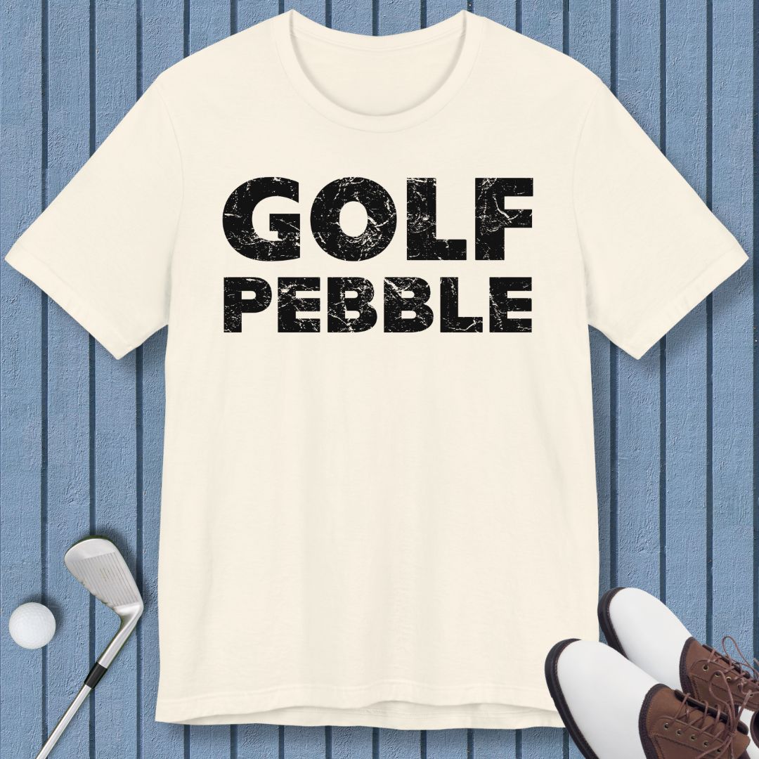 Golf Pebble - T-shirt in Natural, great for casual wear. Find more fun golf focused products at oneforetheages.com
