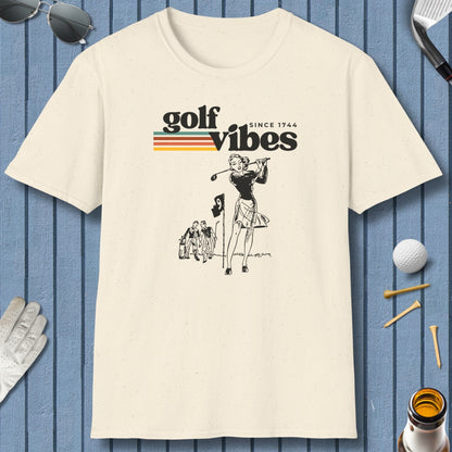 Golf Vibes Retro - Adult Golf T-Shirt in Natural