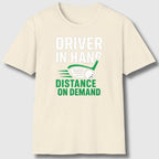 Driver in Hand - Distance on Demand - Adult Golf T-Shirt in Natural