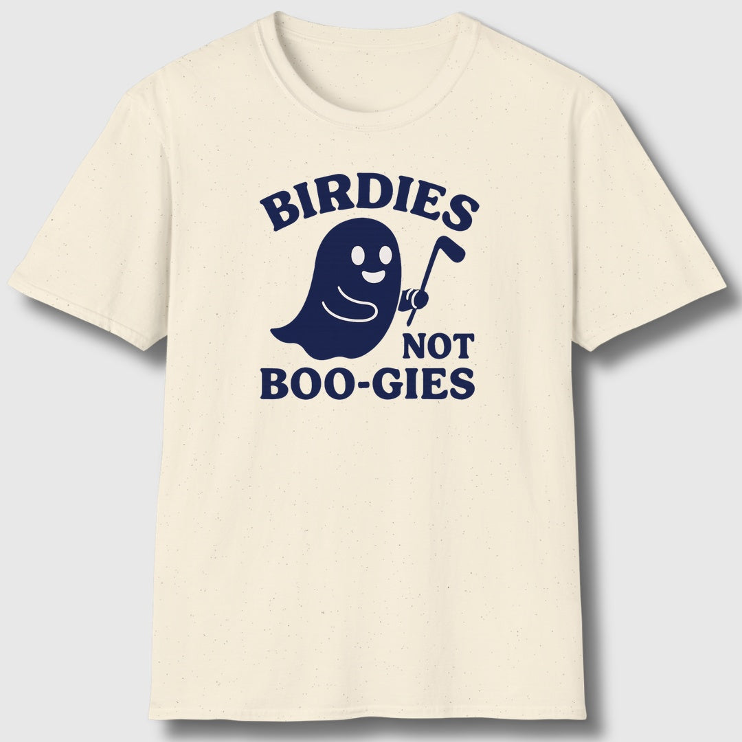 Birdies not BOO-GIES - Adult Golf T-Shirt in Natural