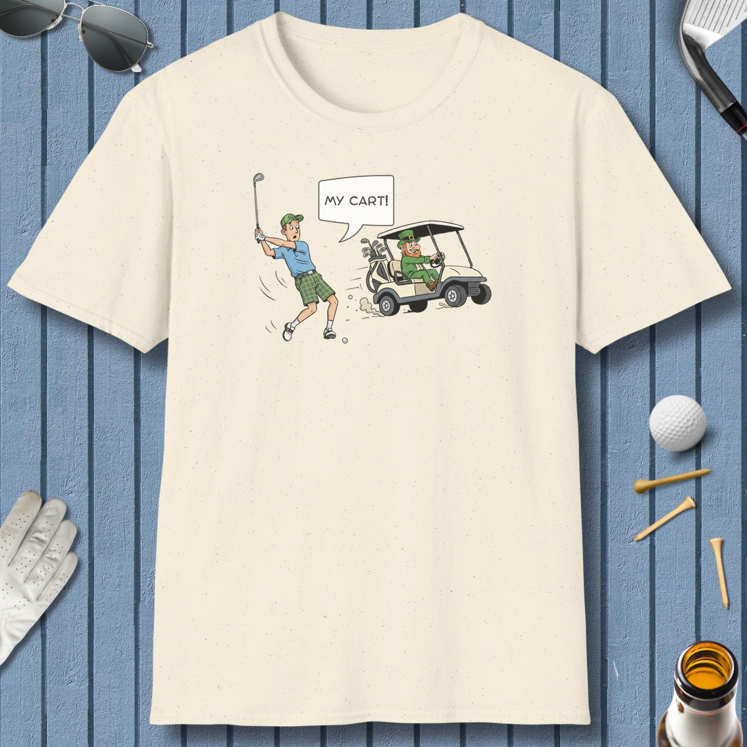 My Cart! - Adult Golf T-Shirt in Natural