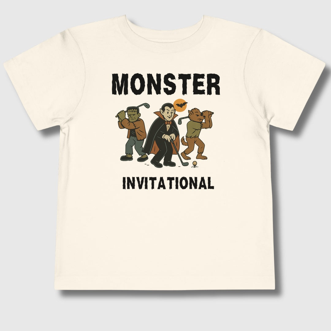 Monster Invitational - Toddler Golf T-Shirt in Natural