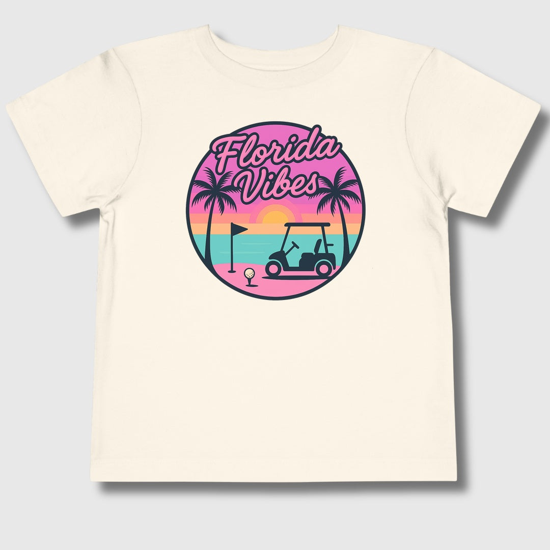 Golf Vibes - Florida Sunshine Edition - Toddler Golf T-Shirt in Natural