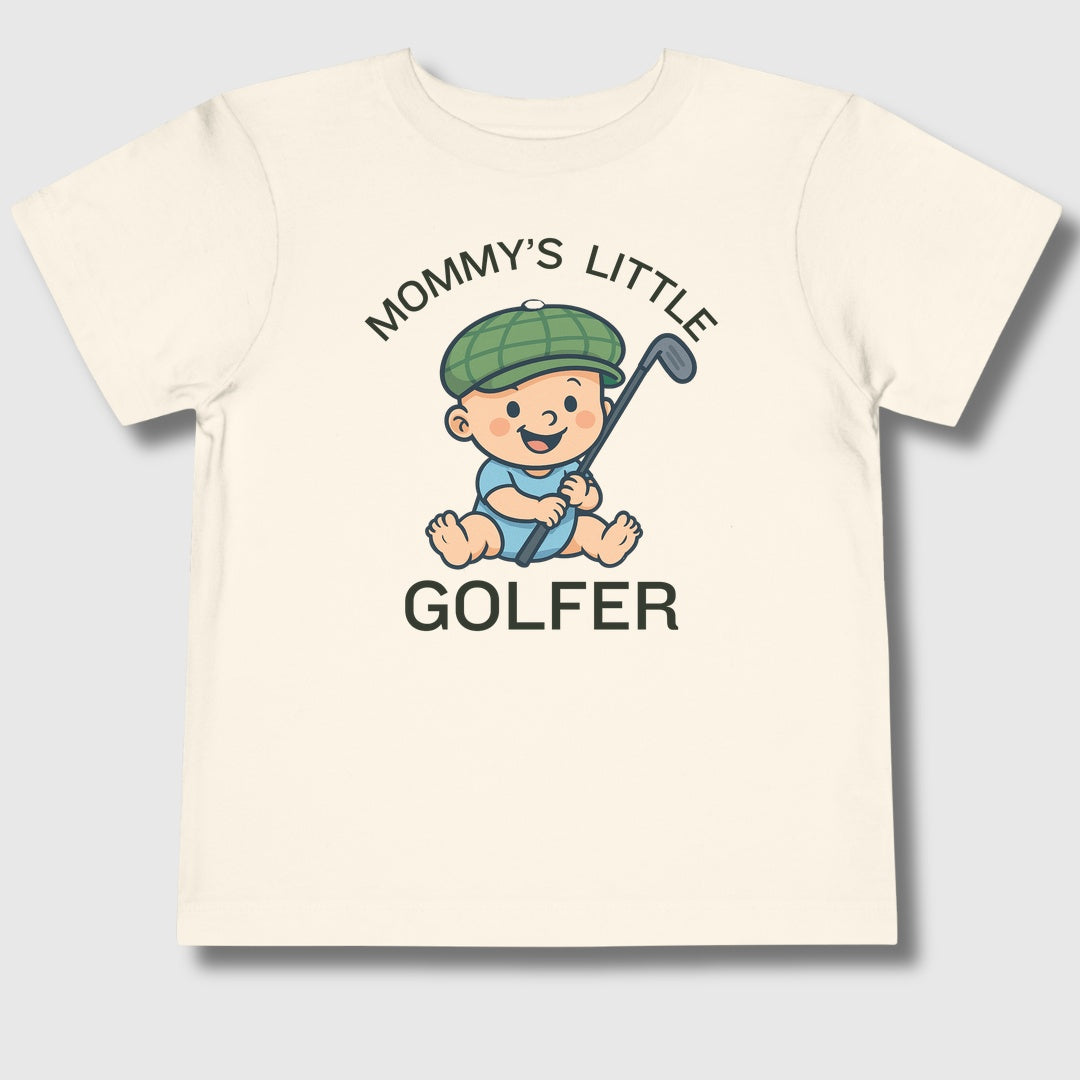 Mommy's Little Golfer - Toddler Golf T-Shirt in Natural
