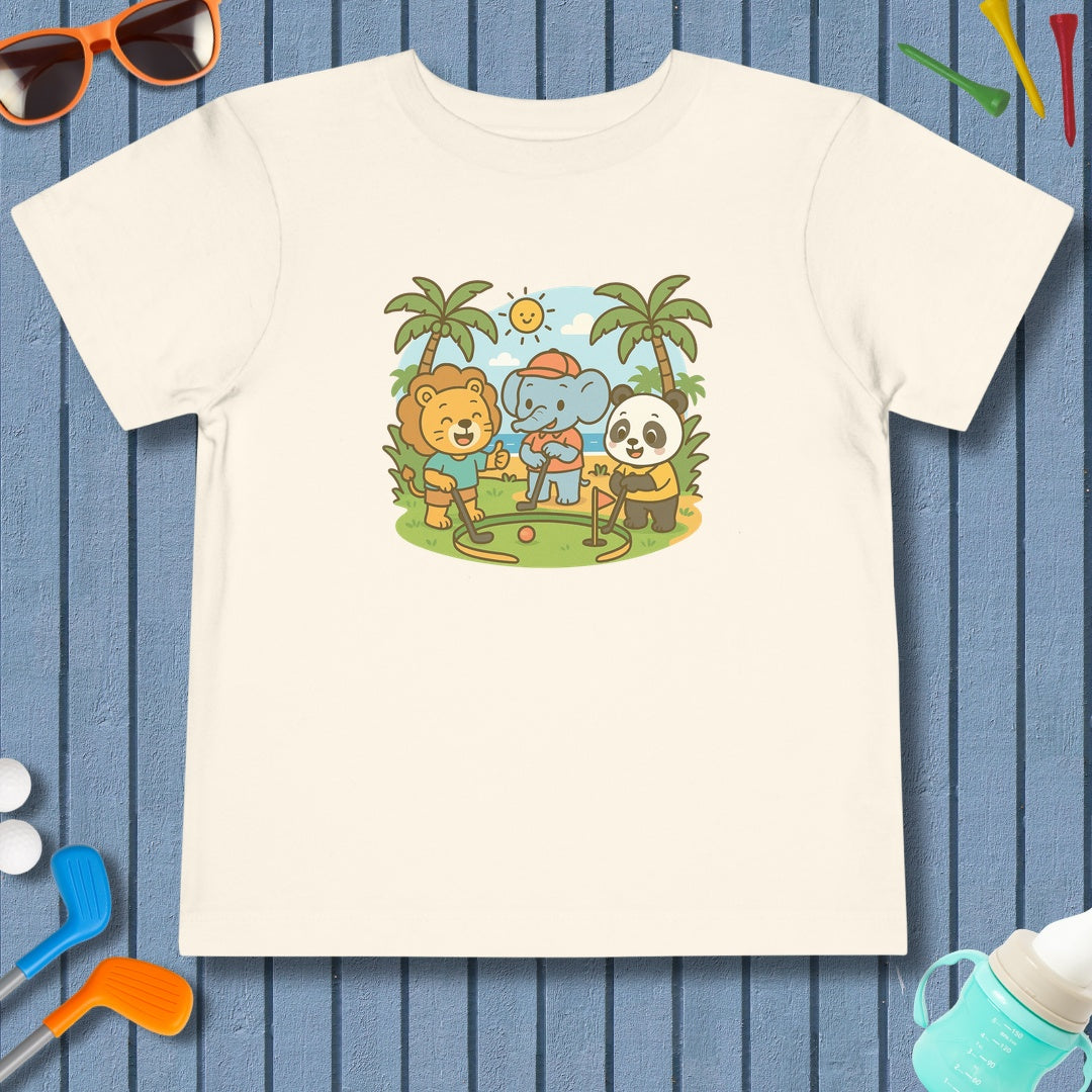 It's a zoo out here - Toddler Golf T-Shirt in Natural