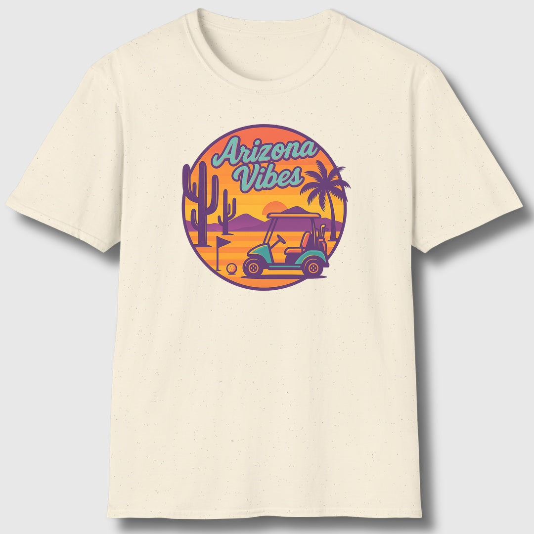 Golf Vibes - Arizona - Desert Edition Golf Destination - Adult Golf T-Shirt in Natural