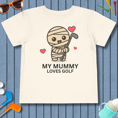 My Mummy Loves Golf - Toddler Golf T-Shirt in Natural