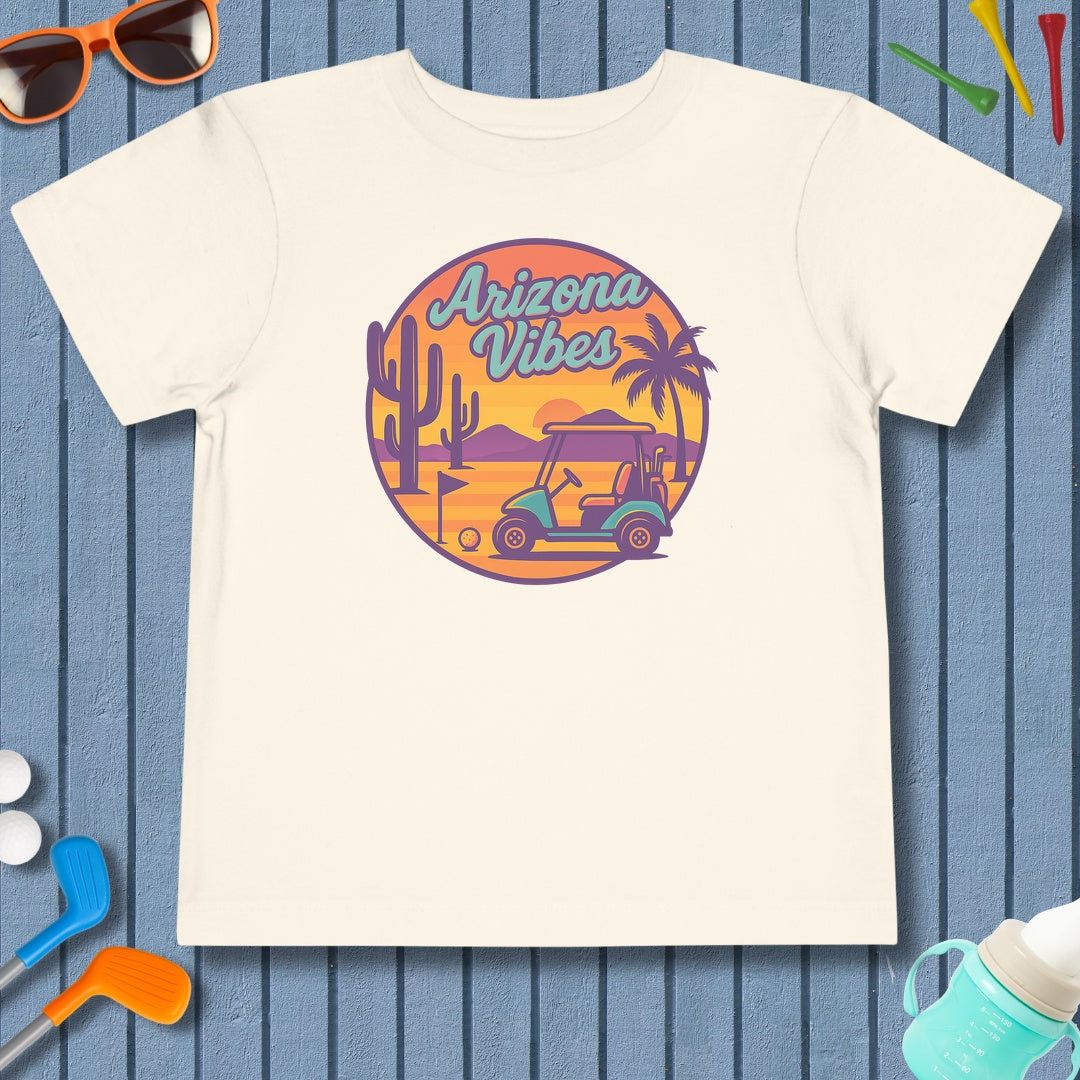 Golf Vibes - Arizona - Desert Edition Golf Destination - Toddler Golf T-Shirt in Natural