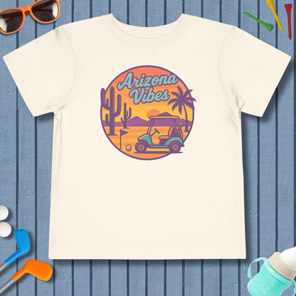 Golf Vibes - Arizona - Desert Edition Golf Destination - Toddler Golf T-Shirt in Natural