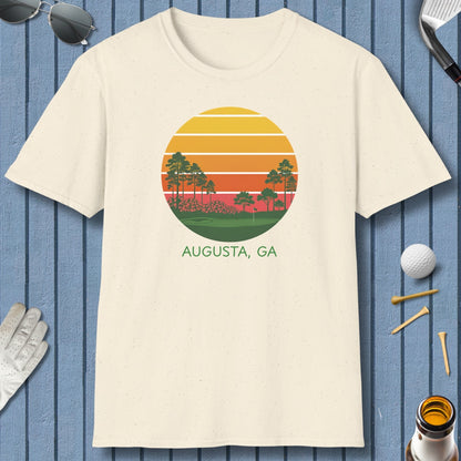 Retro Sunset - Augusta - Adult Golf T-Shirt in Natural