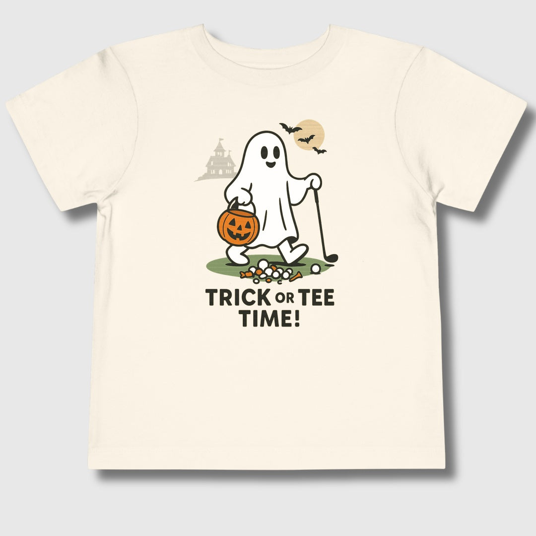 Trick or Tee Time - Toddler Golf T-Shirt in Natural