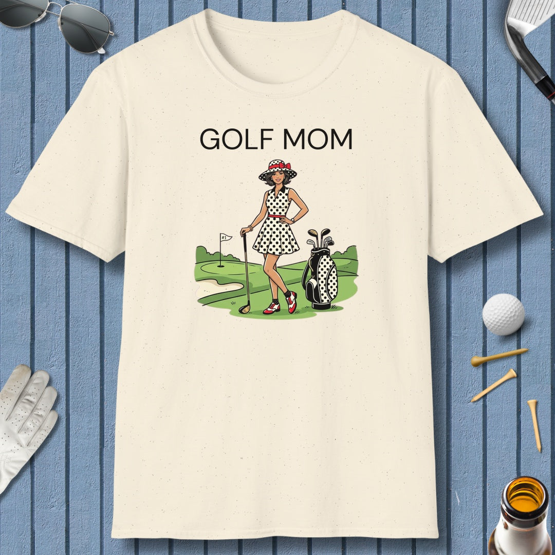 FASHIONABLE GOLF MOM, Polka Dot Dress Tee - Adult Golf T-Shirt in Natural