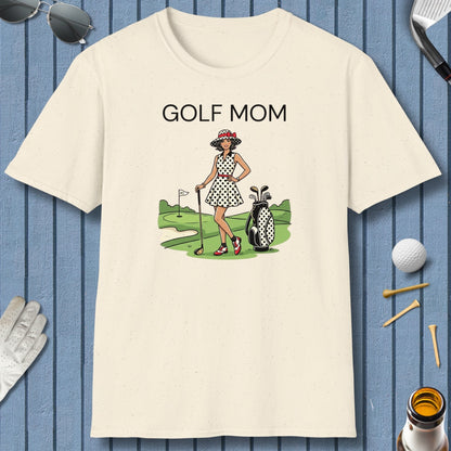 FASHIONABLE GOLF MOM, Polka Dot Dress Tee - Adult Golf T-Shirt in Natural