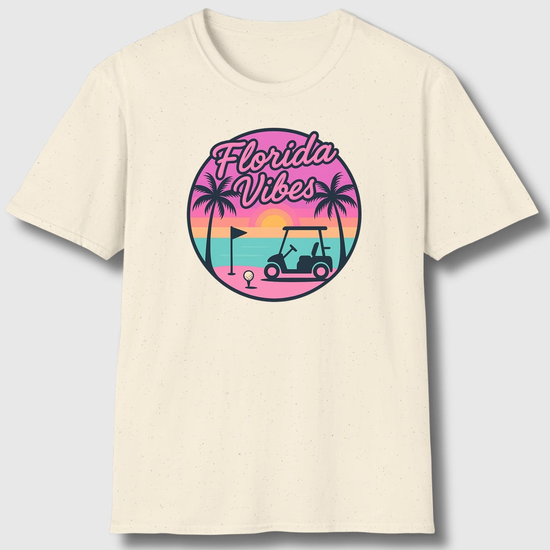 Golf Vibes - Florida Sunshine Edition - Adult Golf T-Shirt in Natural
