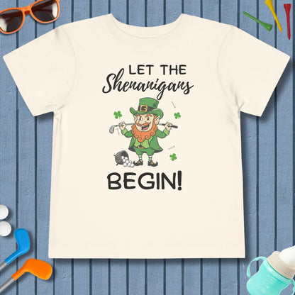 Let The Shenanigans Begin - Toddler Golf T-Shirt in Natural