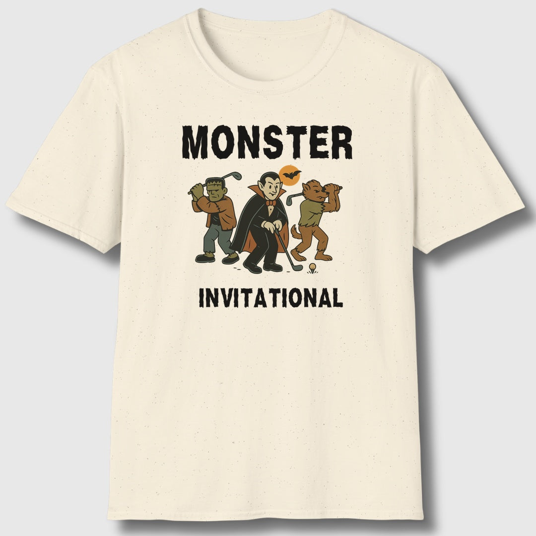 Monster Invitational - Adult Golf T-Shirt in Natural