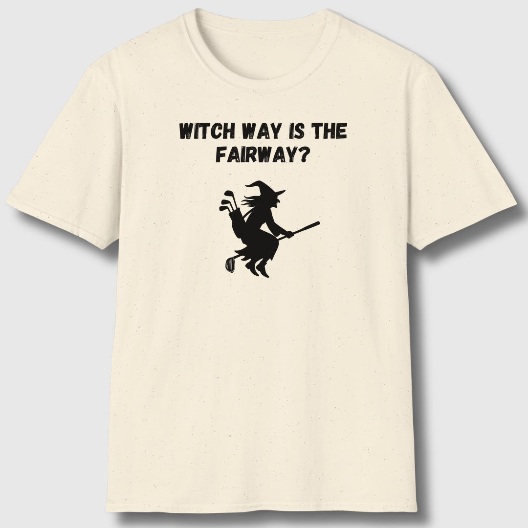 Witch Way is the Fairway - Adult Golf T-Shirt in Natural