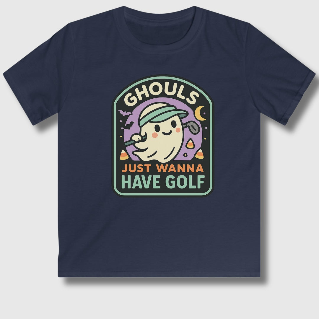 Ghouls Just Wanna Have Golf - Youth Golf T-Shirt in Navy