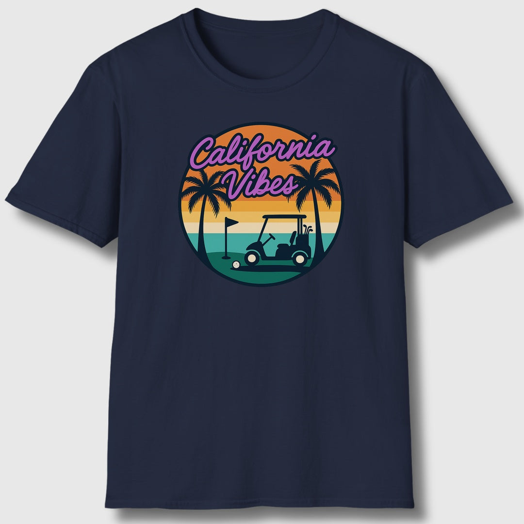 Golf Vibes - California Coast Edition - Adult Golf T-Shirt in Navy