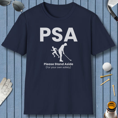PSA - Please Stand Aside - Adult Golf T-Shirt in Navy