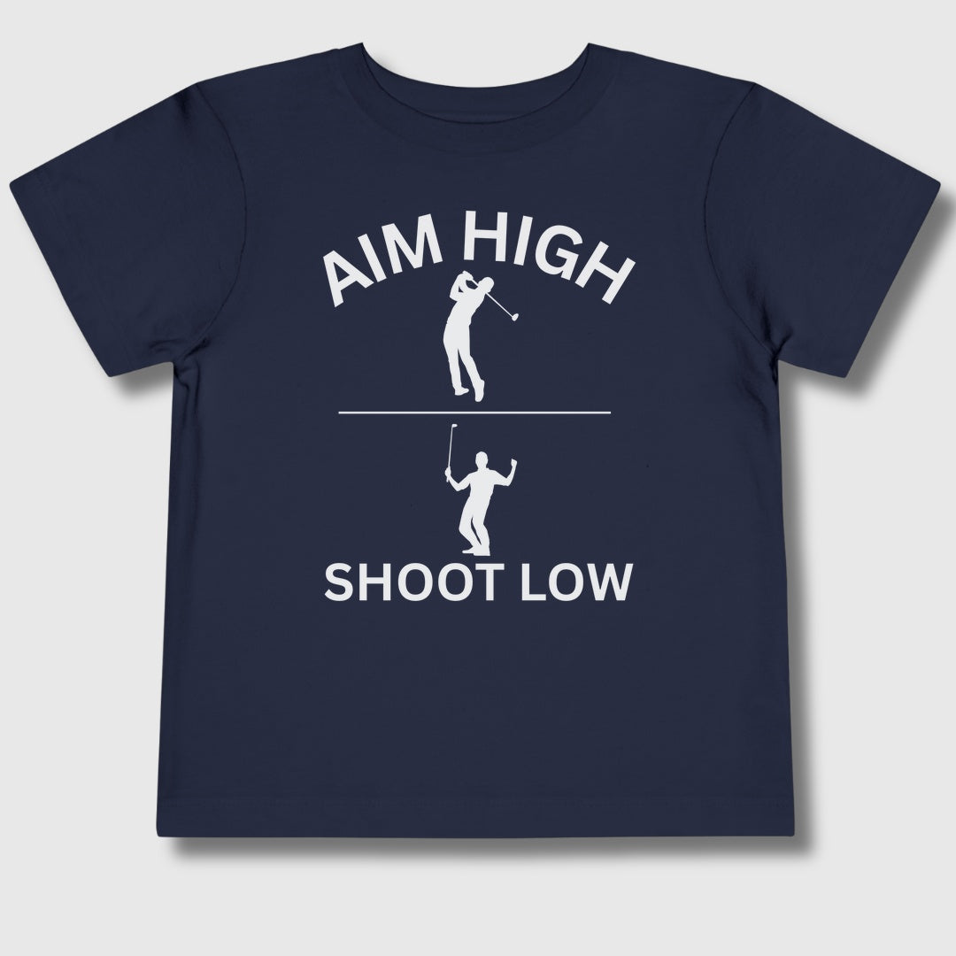 Aim High - Shoot Low (Male) - Toddler Golf T-Shirt in Navy