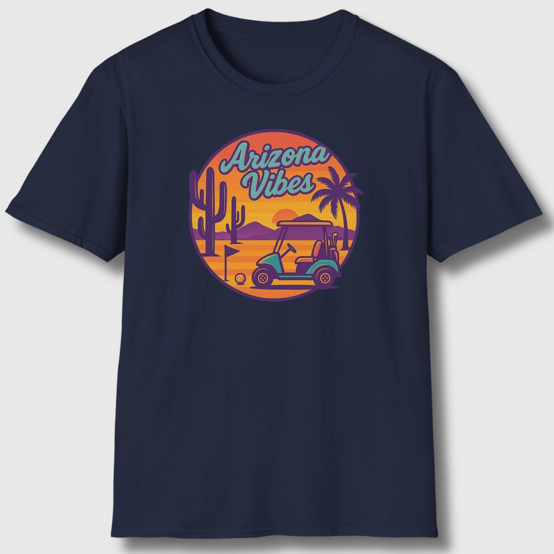 Golf Vibes - Arizona - Desert Edition Golf Destination - Adult Golf T-Shirt in Navy
