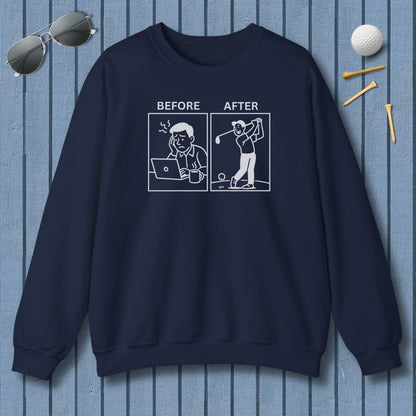 Before & After - Adult Golf Sweatshirt in Navy