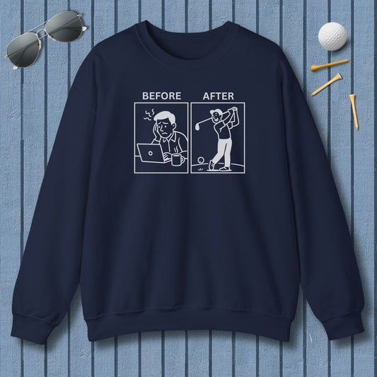 Before & After - Adult Golf Sweatshirt in Navy