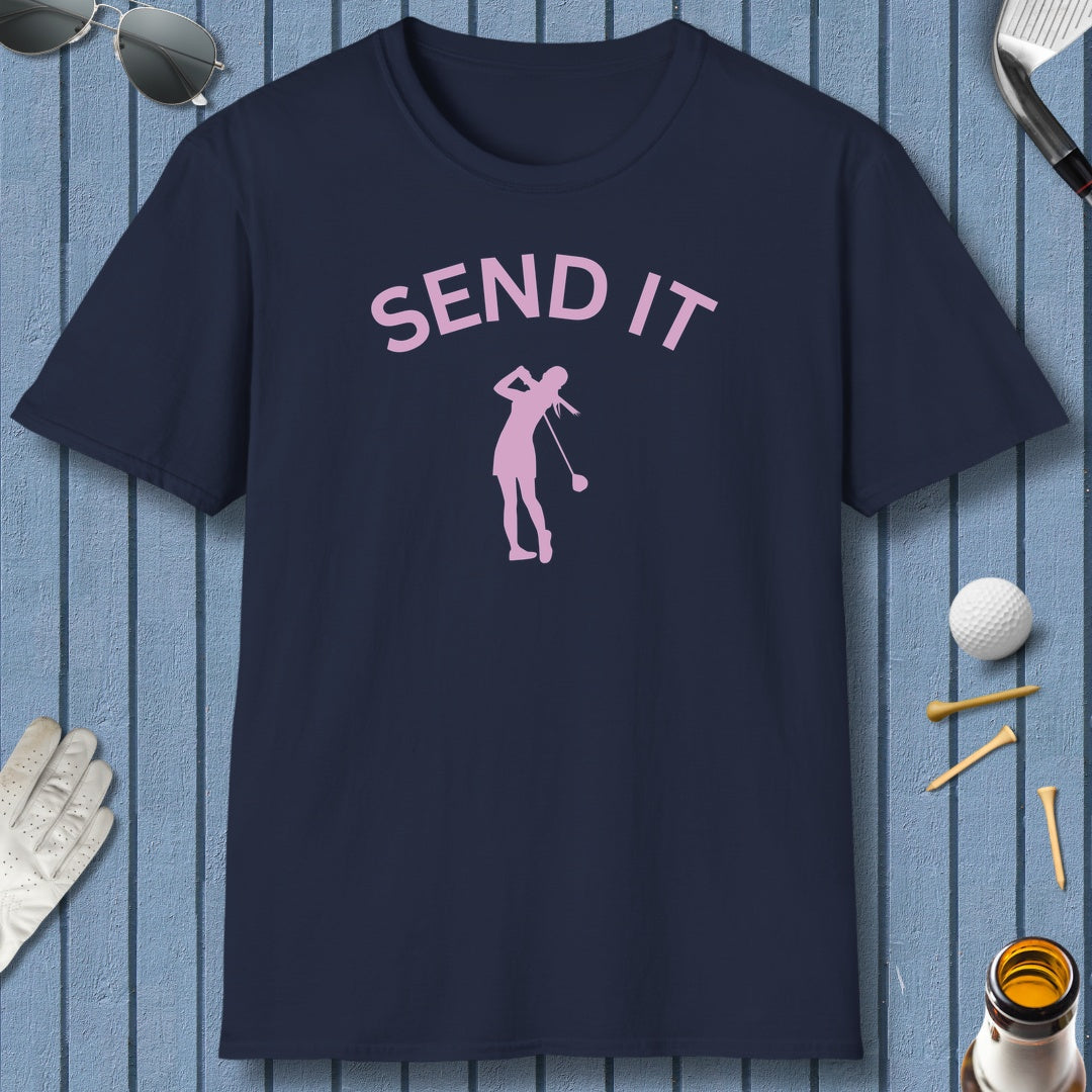 SEND IT (Female) - Adult Golf T-Shirt in Navy