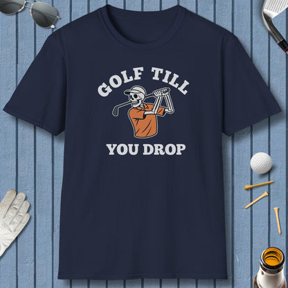 Golf Till You Drop - Adult Golf T-Shirt in Navy