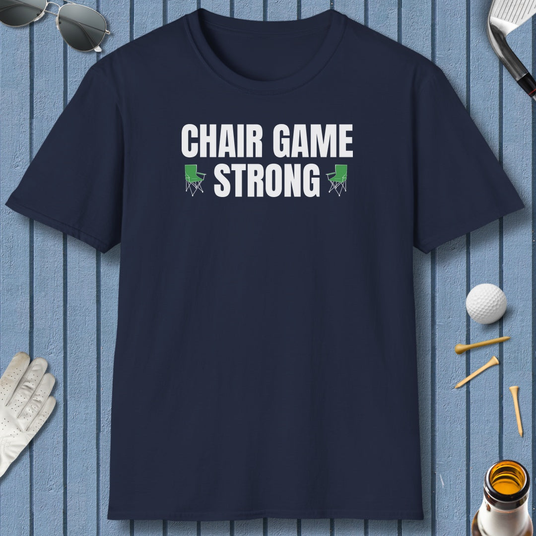 Chair Game Strong - Adult Golf T-Shirt in Navy