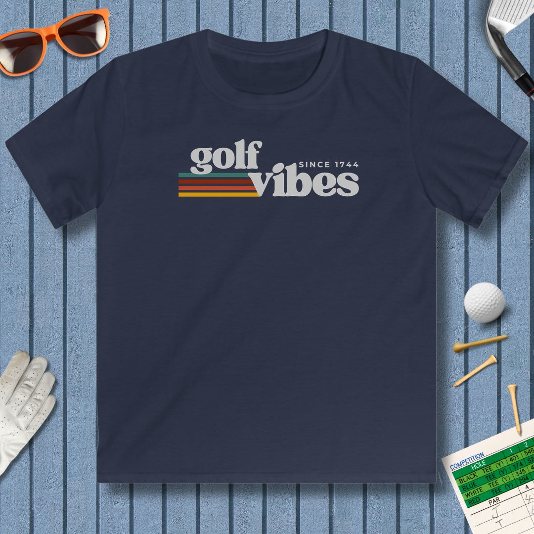 Golf Vibes - Youth Golf T-Shirt in Navy