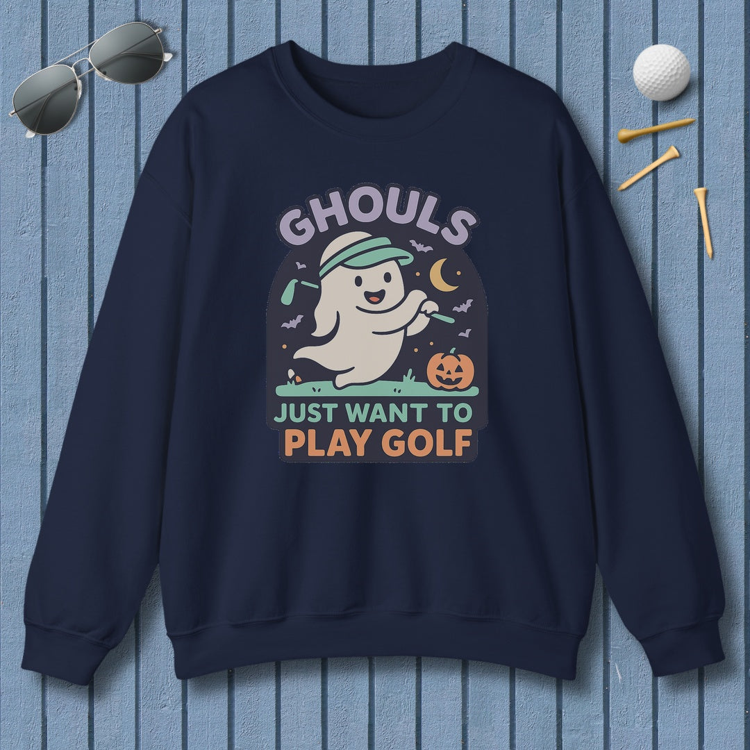 Ghouls Just Wanna Play Golf - Adult Golf Sweatshirt in Navy