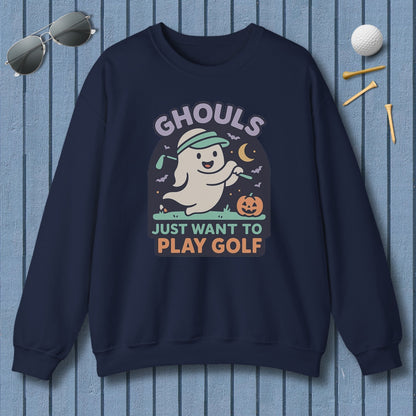 Ghouls Just Wanna Play Golf - Adult Golf Sweatshirt in Navy