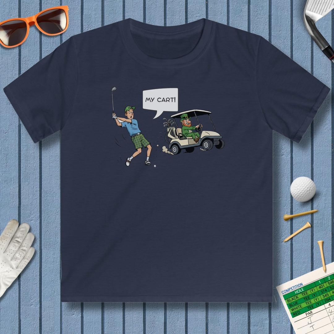 My Cart! - Youth Golf T-Shirt in Navy