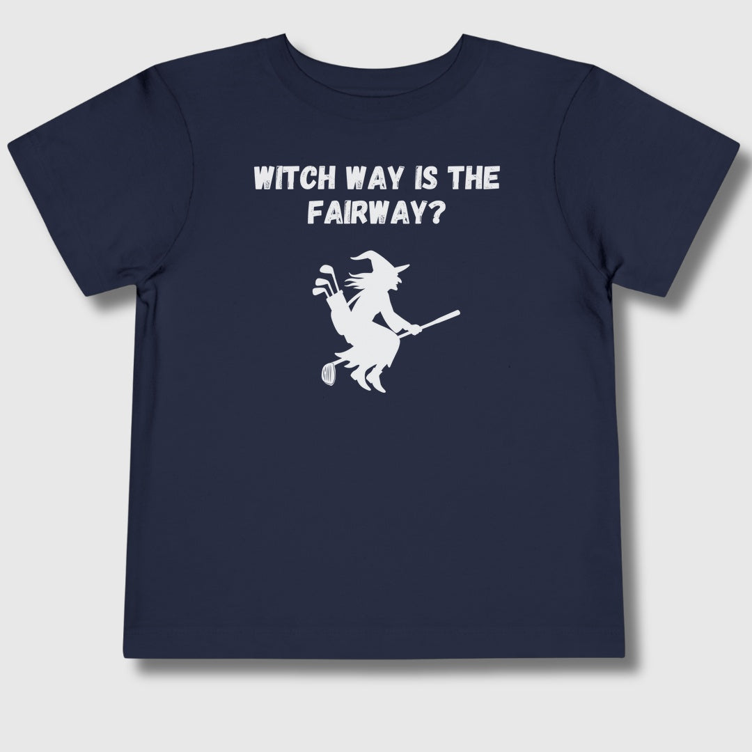 Witch Way is the Fairway - Toddler Golf T-Shirt in Navy
