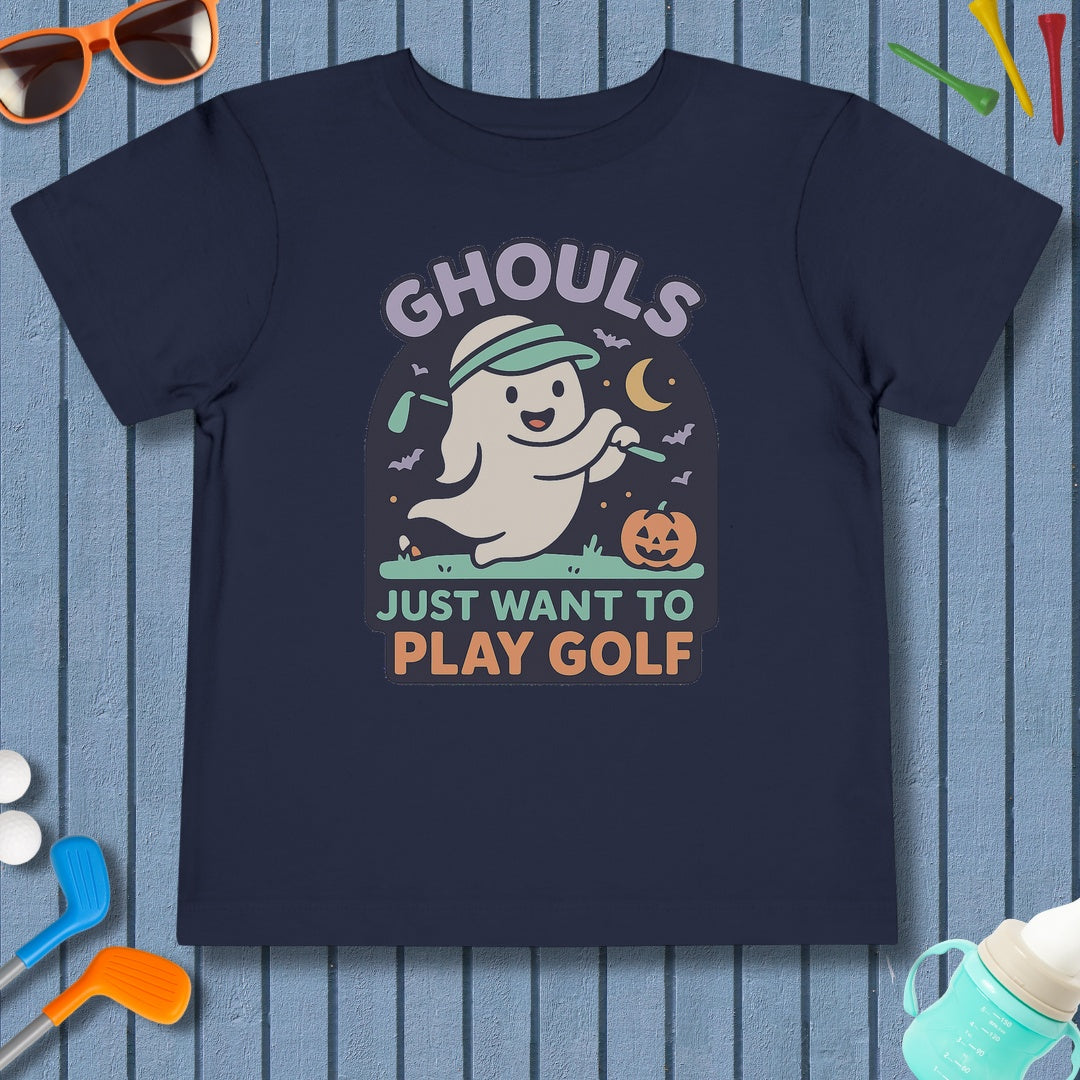Ghouls Just Wanna Play Golf - Toddler Golf T-Shirt in Navy