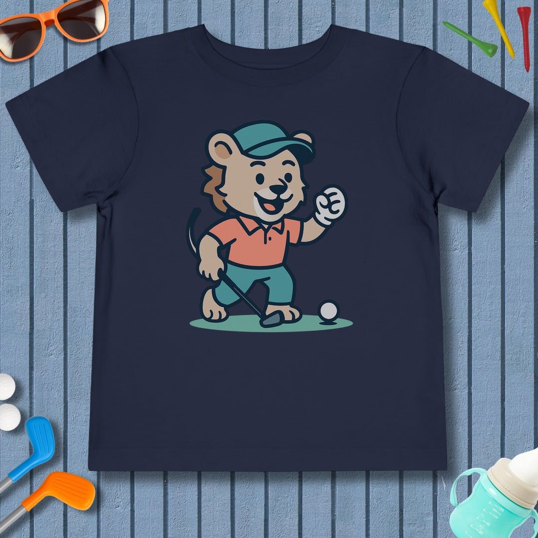 Fist Pumping Lion - Toddler Golf T-Shirt in Navy