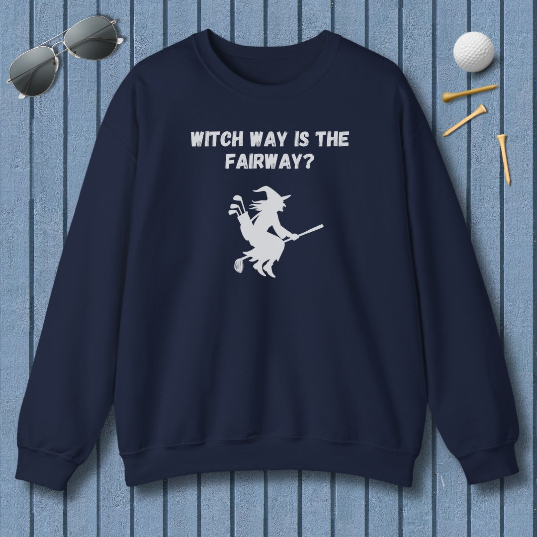 Witch Way is the Fairway - Adult Golf Sweatshirt in Navy