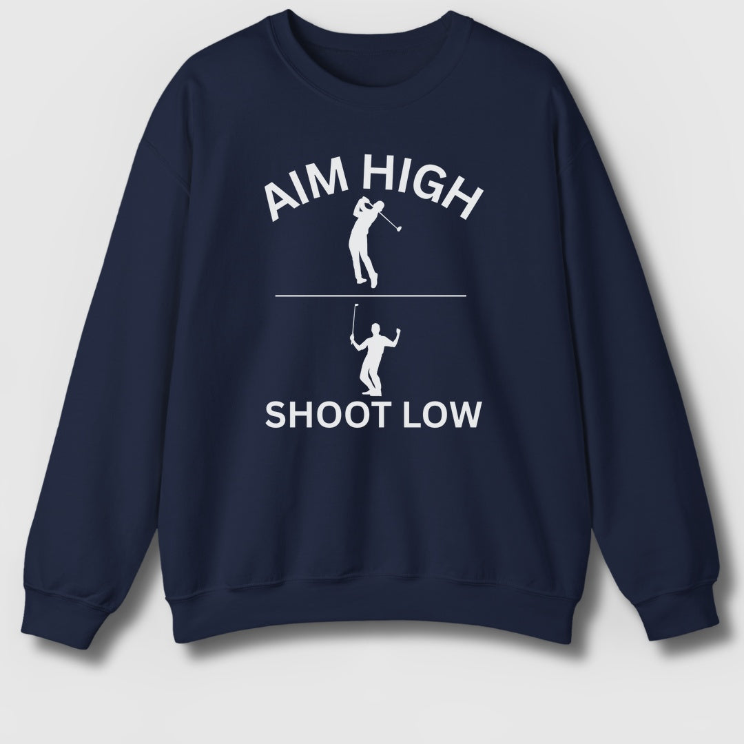 Aim High - Shoot Low (Male) - Adult Golf Sweatshirt in Navy