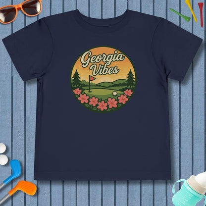 Golf Vibes - Georgia Azalea Edition - Toddler Golf T-Shirt in Navy