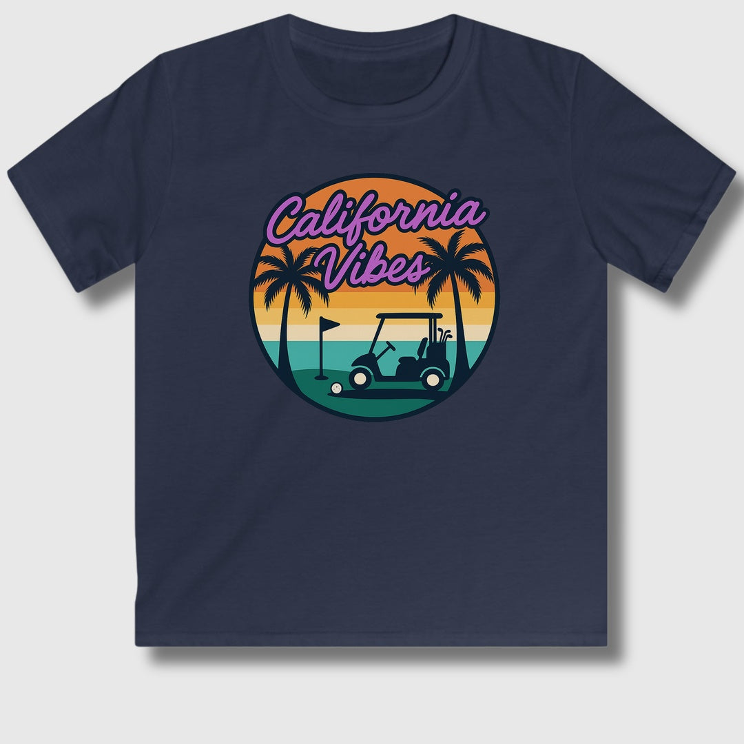 Golf Vibes - California Coast Edition - Youth Golf T-Shirt in Navy