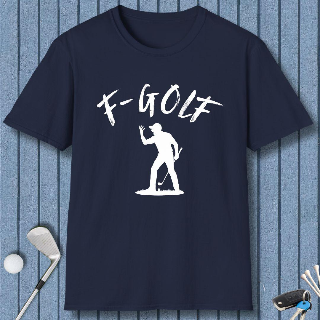 F-Golf - Male Golfer T-Shirt in Navy, great for casual wear. Find more fun golf focused products at oneforetheages.com