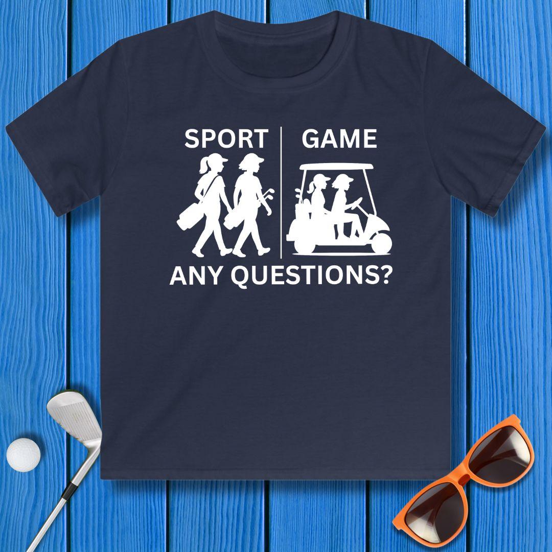 SPORT vs. GAME - Girl - Youth in Navy, great for casual wear. Find more fun golf focused products at oneforetheages.com