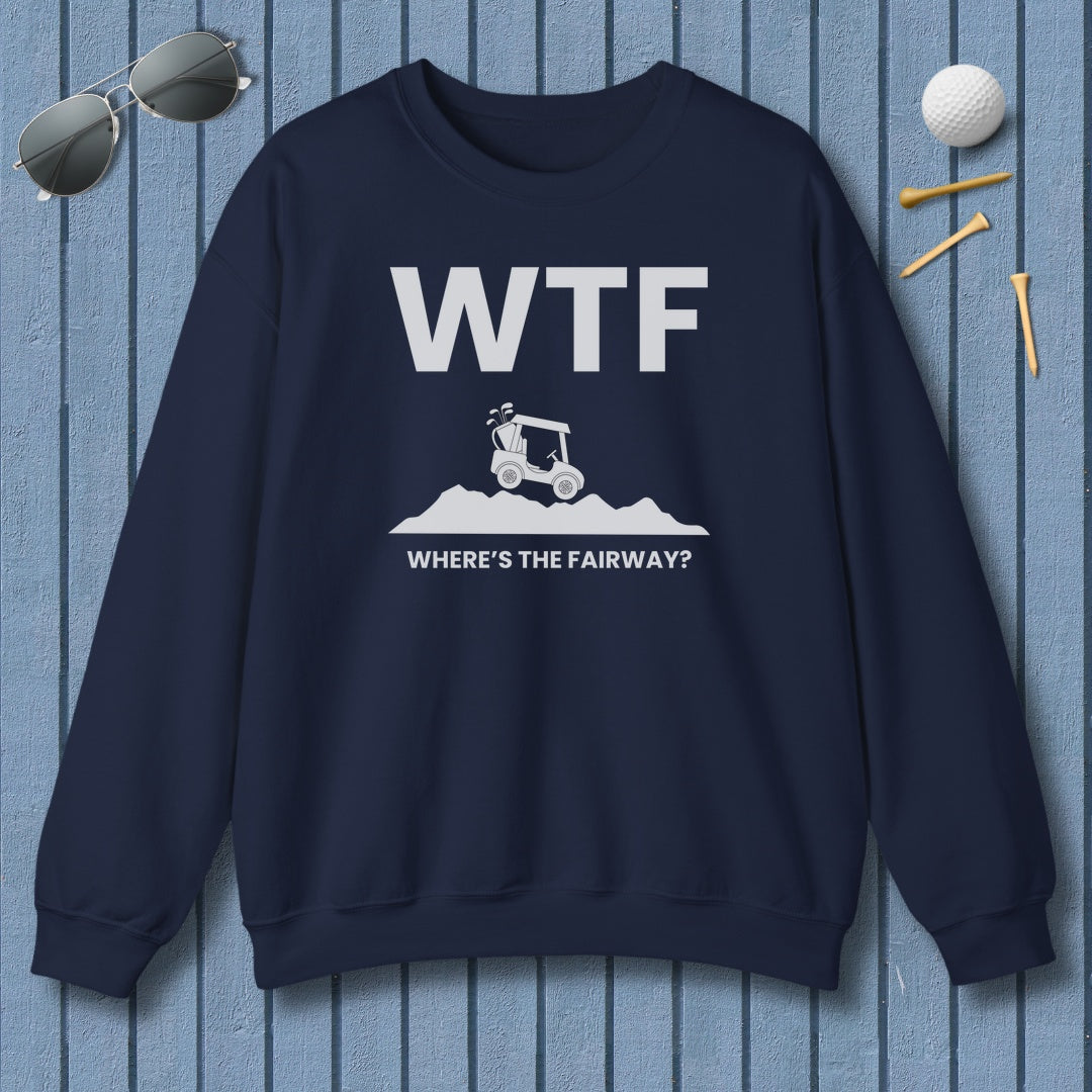 WTF - Where's the Fairway - Adult Golf Sweatshirt in Navy