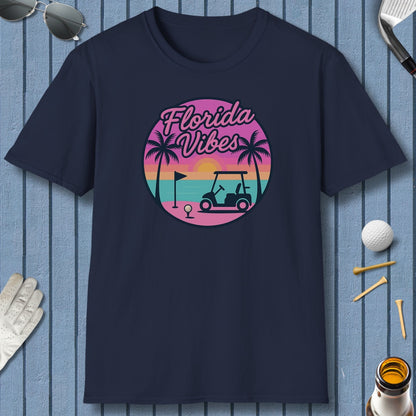 Golf Vibes - Florida Sunshine Edition - Adult Golf T-Shirt in Navy