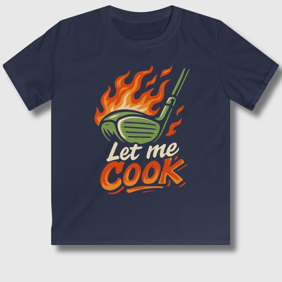 Let Me Cook - Youth Golf T-Shirt in Navy