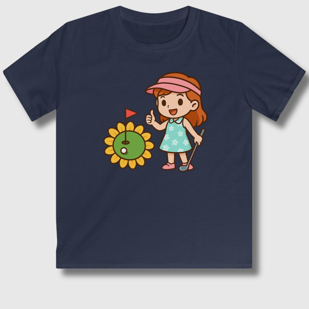 Sunflower Green - Youth Golf T-Shirt in Navy